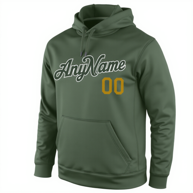 Custom Midnight Green & Yellow/White Pullover Sports Sweatshirt Hoodie