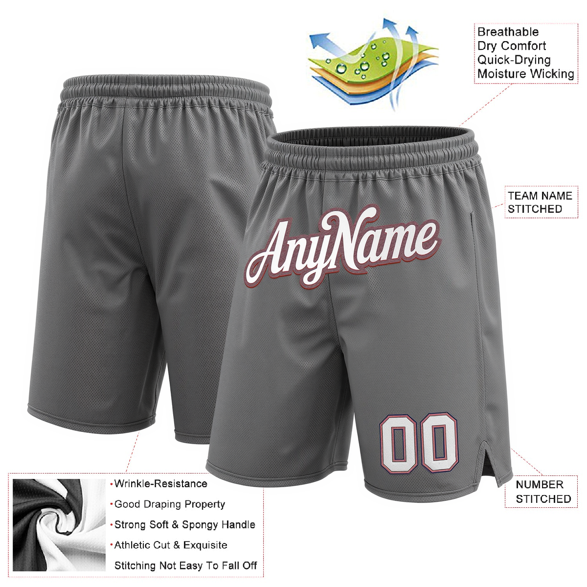 Custom Grey & White/Purple Shorts