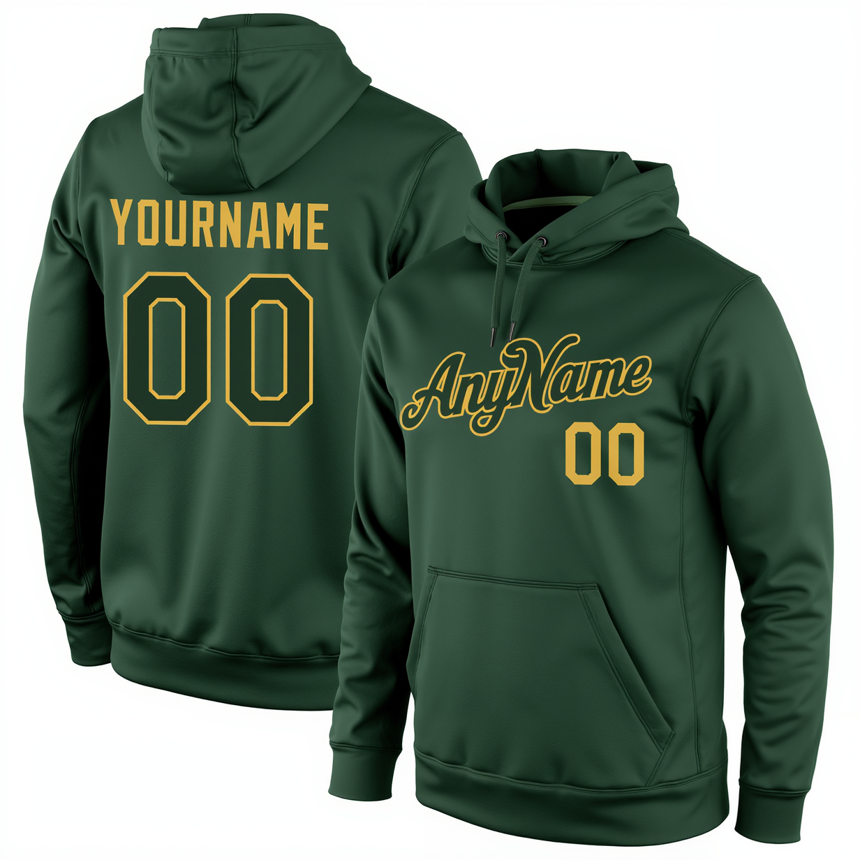 Custom Midnight Green & Yellow/Black Pullover Sports Sweatshirt Hoodie