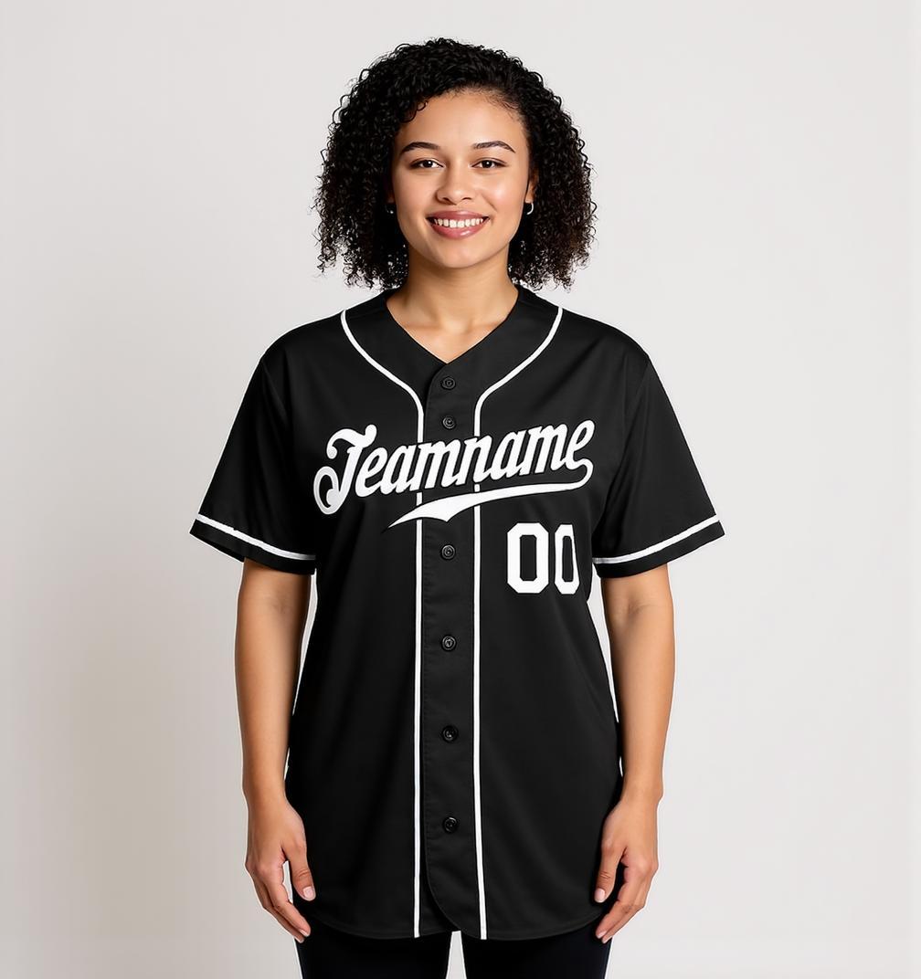 Custom Black & White Baseball Jersey