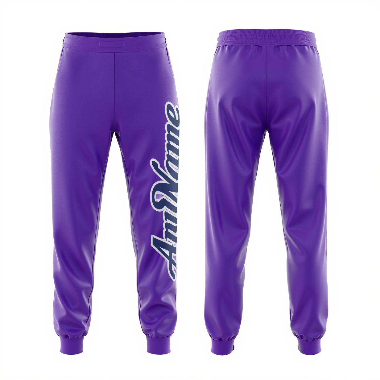 Custom Purple & Blue/White Fleece Jogger Sweatpants