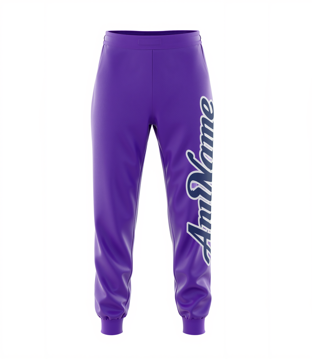 Custom Purple & Blue/White Fleece Jogger Sweatpants