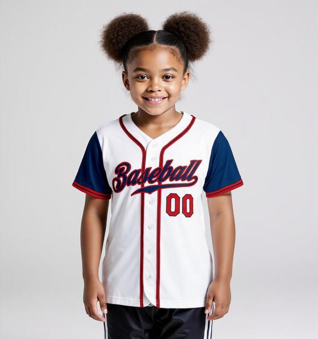 Custom White & Navy Raglan Sleeves Baseball Jersey