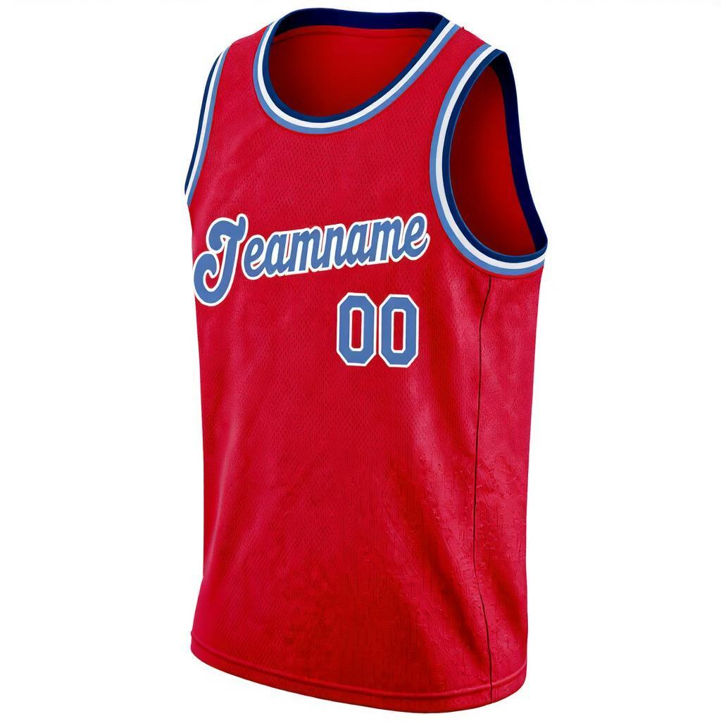 Custom Red & Blue/White Basketball City Edition Jersey