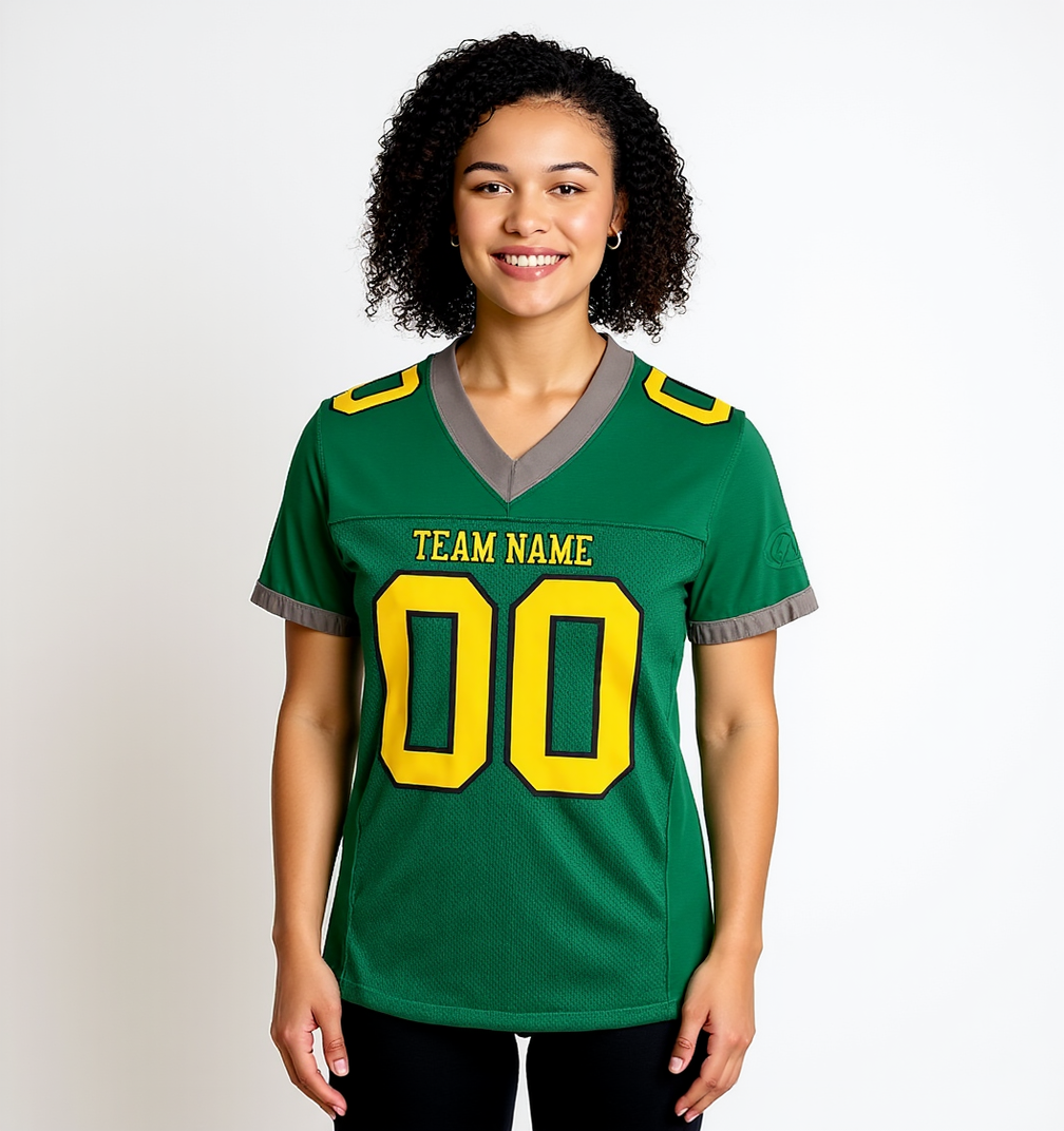 Custom Kelly Green & Yellow/Black Football Jersey