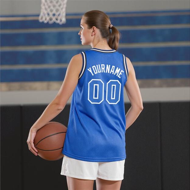 Custom Blue & White Basketball City Edition Jersey