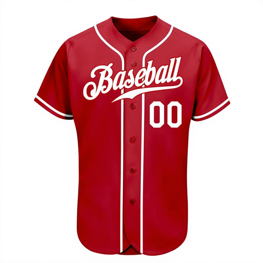 Custom Red & White Baseball Jersey