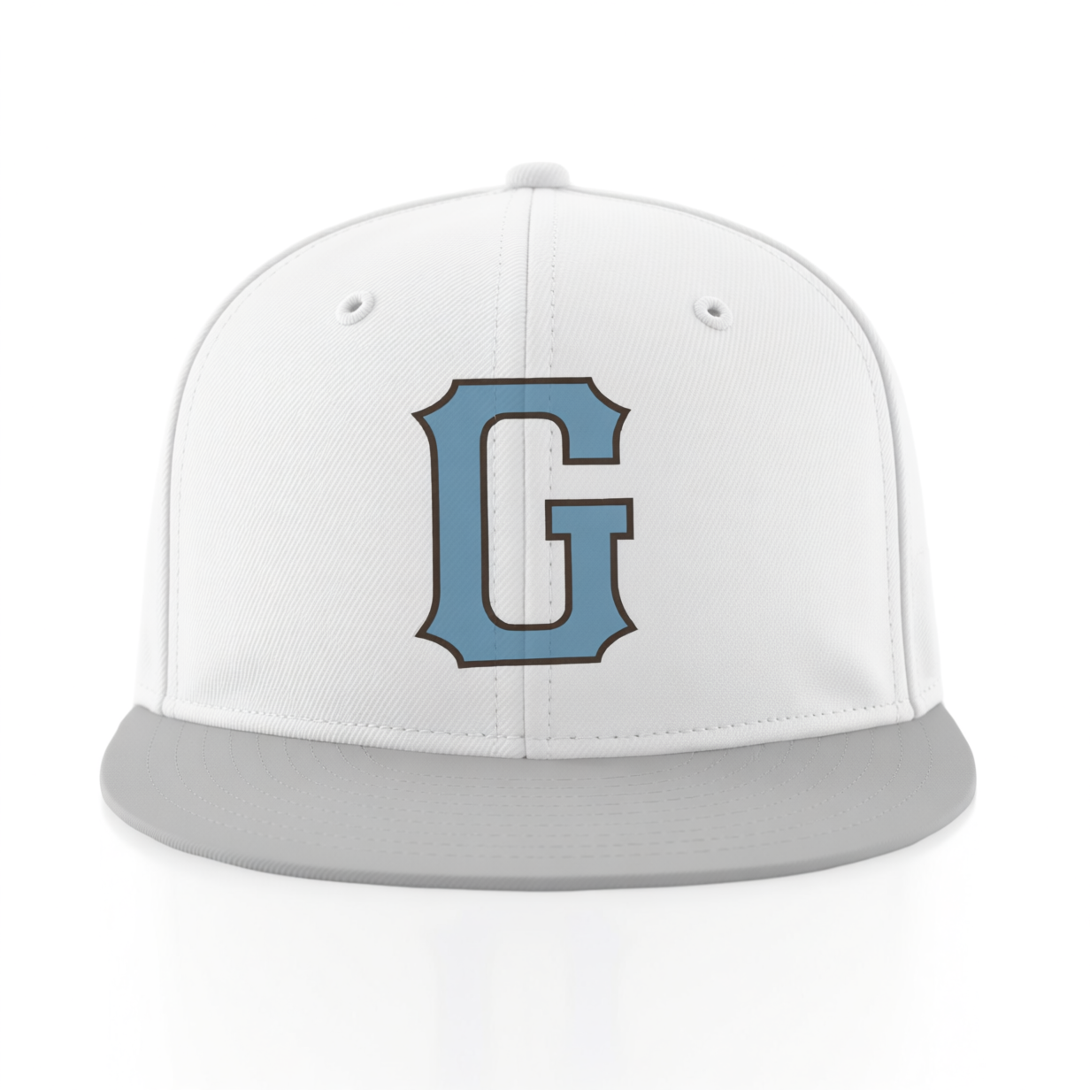 Custom White & Blue/Black Stitched Adjustable Snapback Hat
