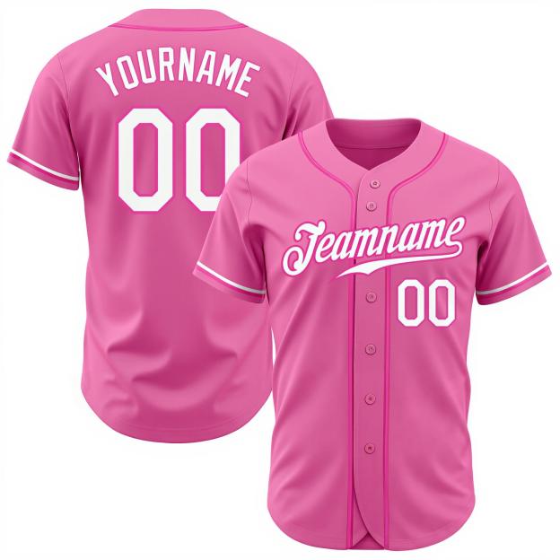 Custom Pink & White Baseball Jersey