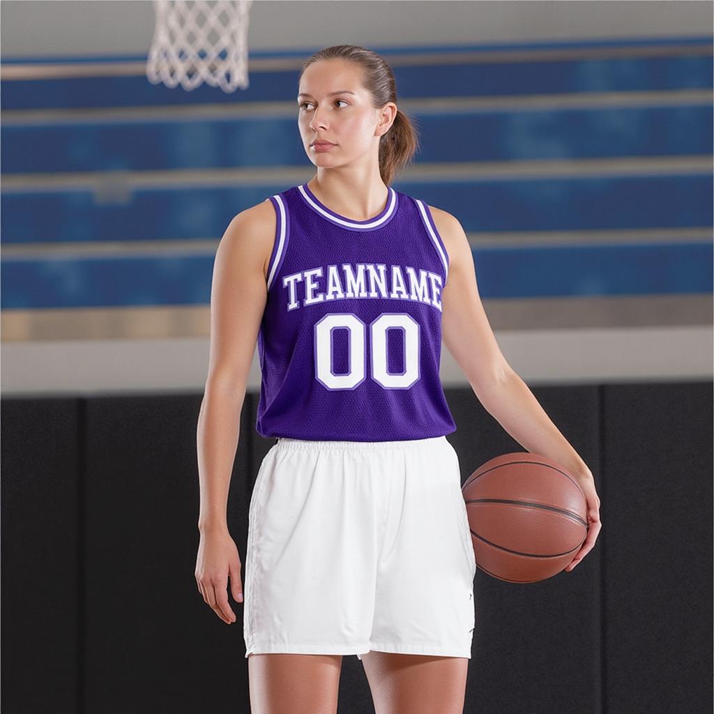 Custom Purple & White Basketball City Edition Jersey