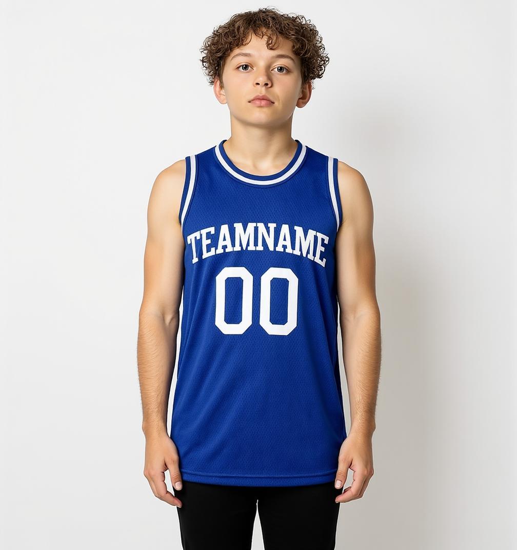 Custom Blue & White Basketball City Edition Jersey