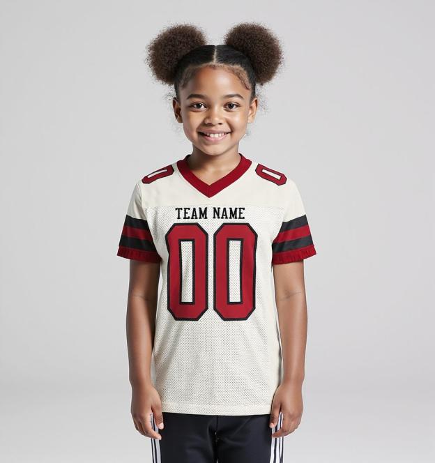 Custom White & Red/White Throwback Football Jersey