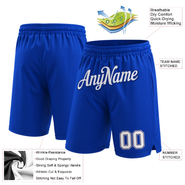 Custom Royal Blue & White/Black Shorts