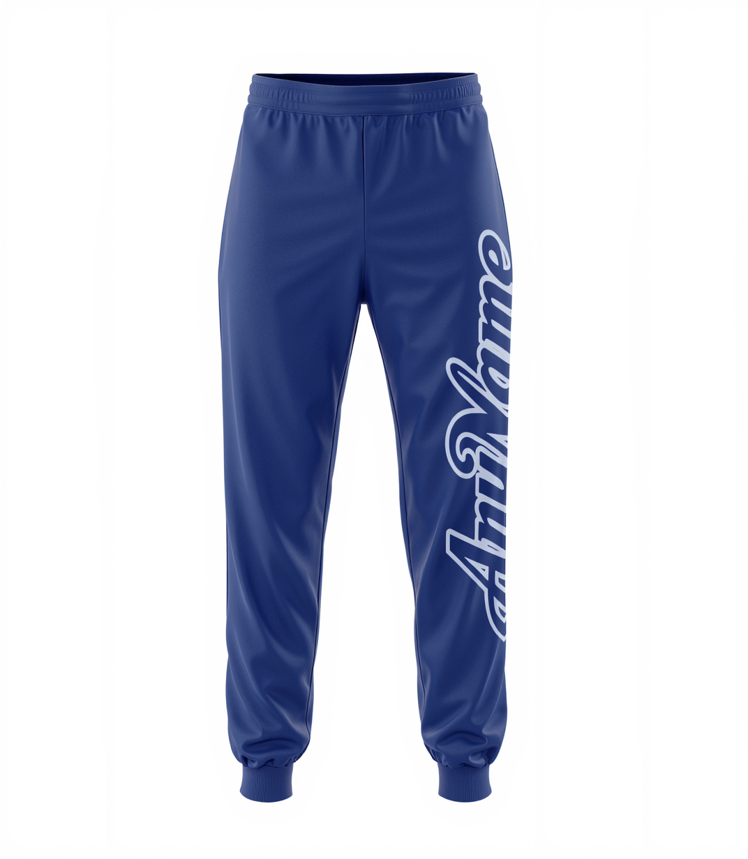 Custom Blue & White Fleece Jogger Sweatpants