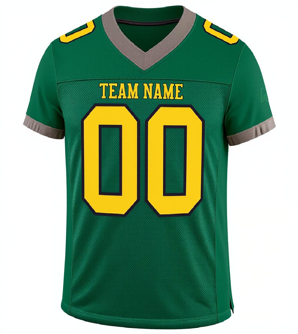 Custom Kelly Green & Yellow/Black Football Jersey