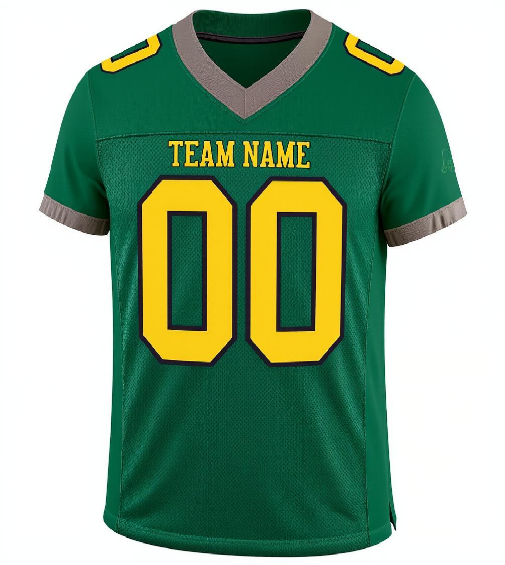 Custom Kelly Green & Yellow/Black Football Jersey