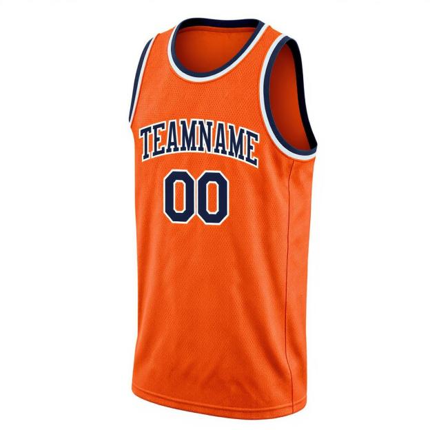 Custom Orange & Navy/White Basketball City Edition Jersey