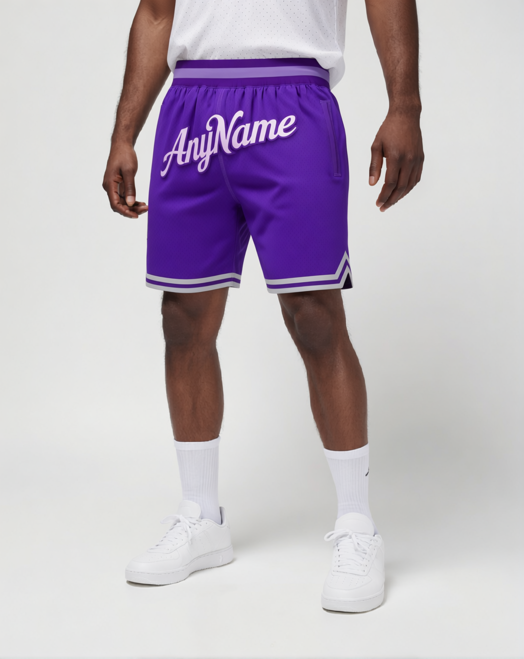 Custom Purple & Grey Throwback Shorts