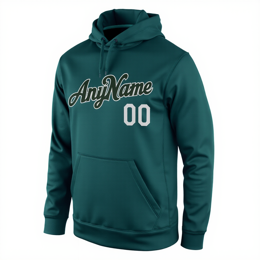 Custom Midnight Green & Grey/Black Pullover Sports Sweatshirt Hoodie
