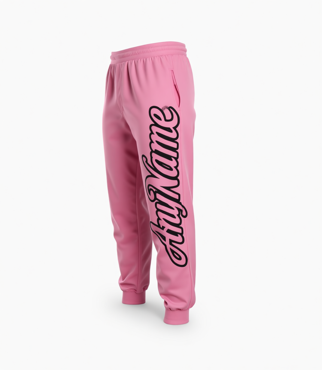 Custom Pink & Black Fleece Jogger Sweatpants