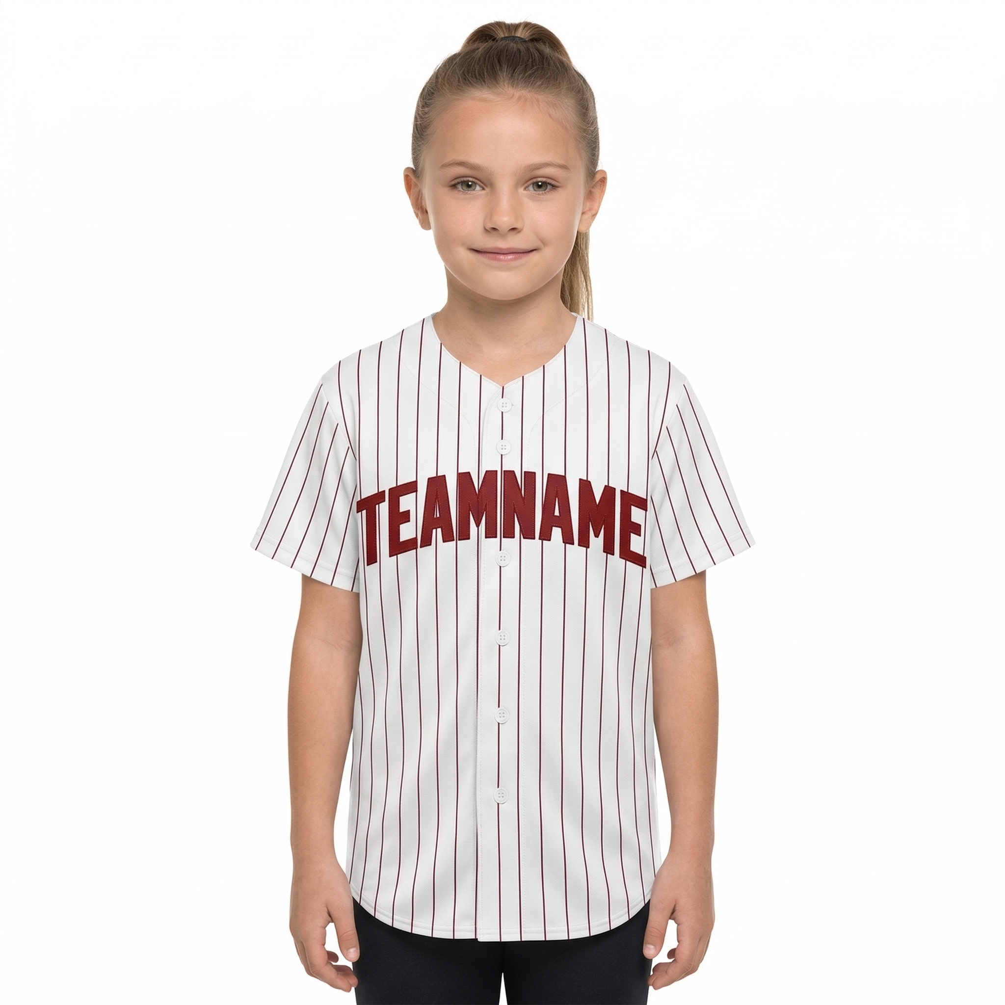 Custom White & Red Pinstripes Classic Fashion Baseball Jersey