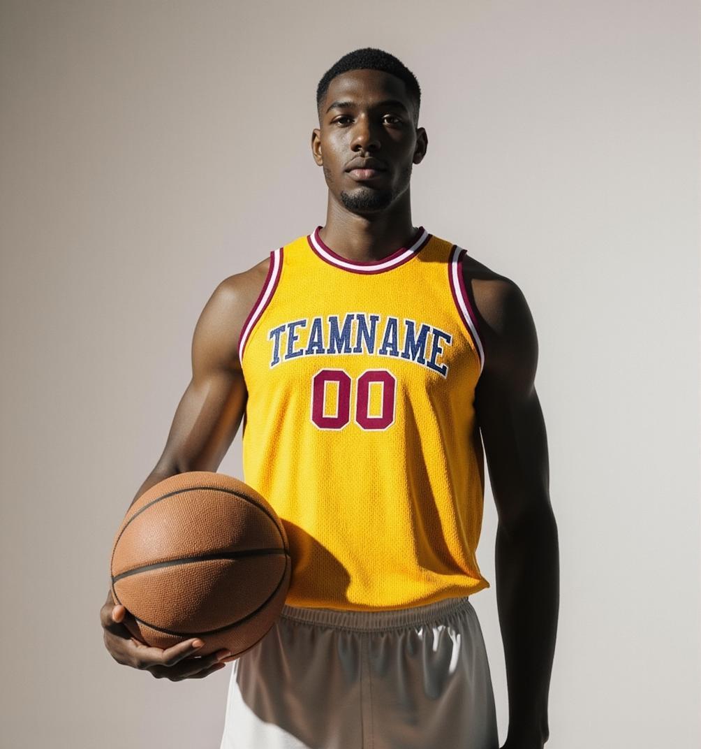 Custom Yellow & Royal/White Basketball Throwback Jersey