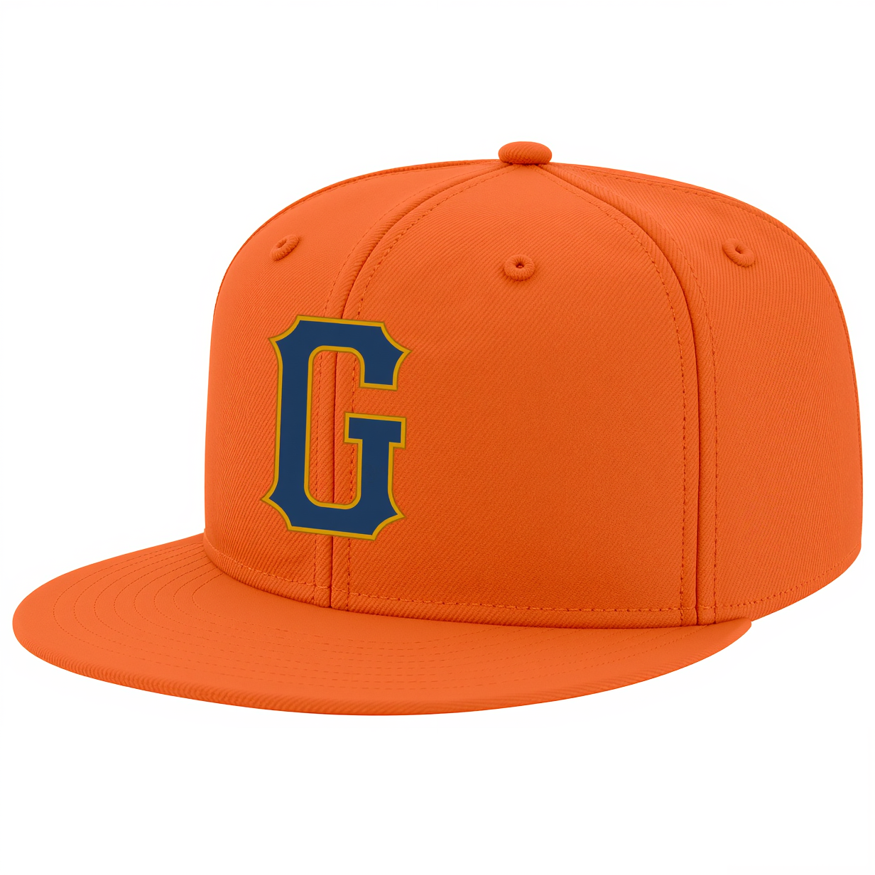 Custom Orange & Royal/Yellow Stitched Adjustable Snapback Hat