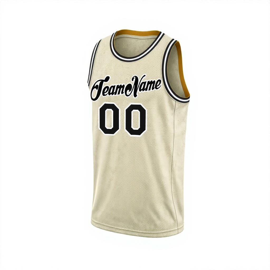 Custom Cream & Black/White Basketball City Edition Jersey
