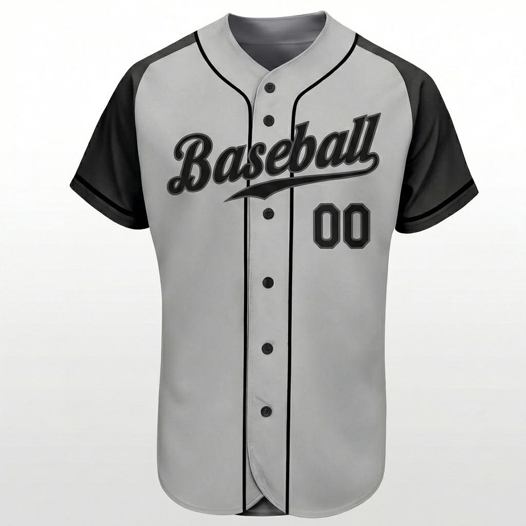Custom Grey & Dark Grey/Black Baseball Jersey