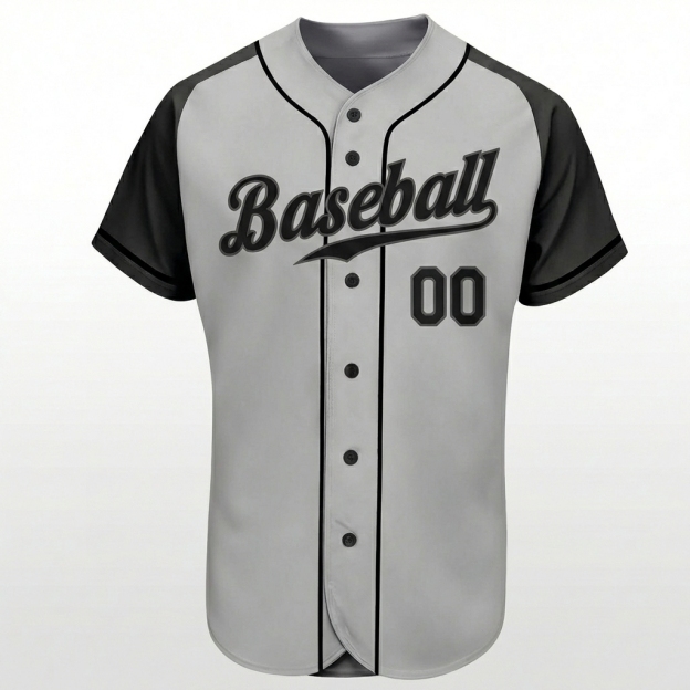 Custom Grey & Dark Grey/Black Baseball Jersey