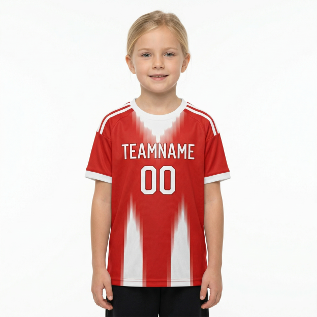 Custom Red & White Custom Soccer Jersey