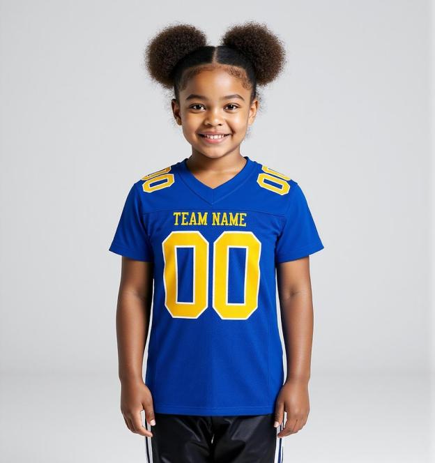 Custom Royal & Yellow/White Football Jersey