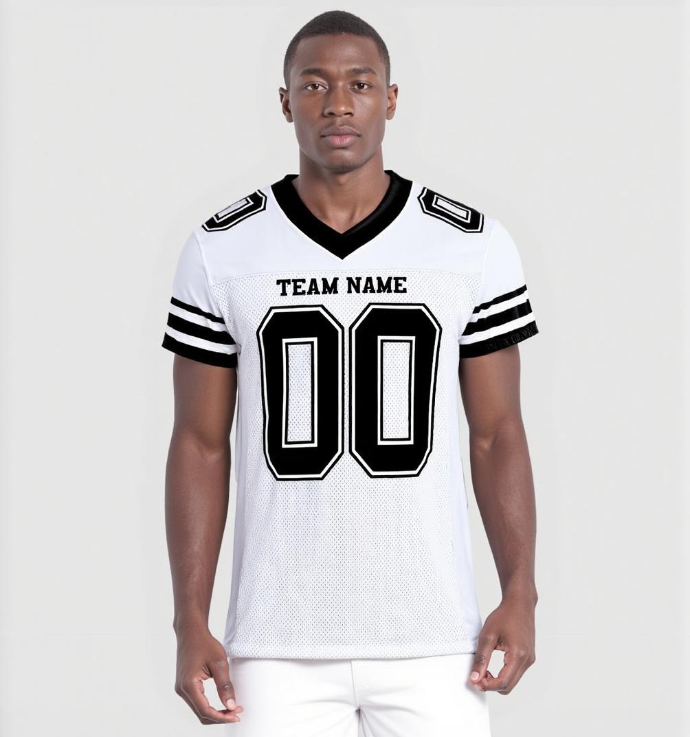 Custom White & Black Football Jersey
