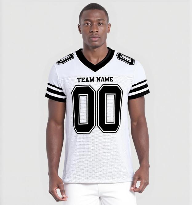 Custom White & Black Football Jersey