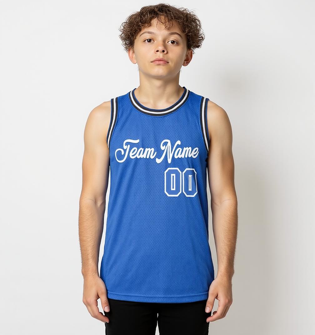 Custom Blue & White Basketball City Edition Jersey