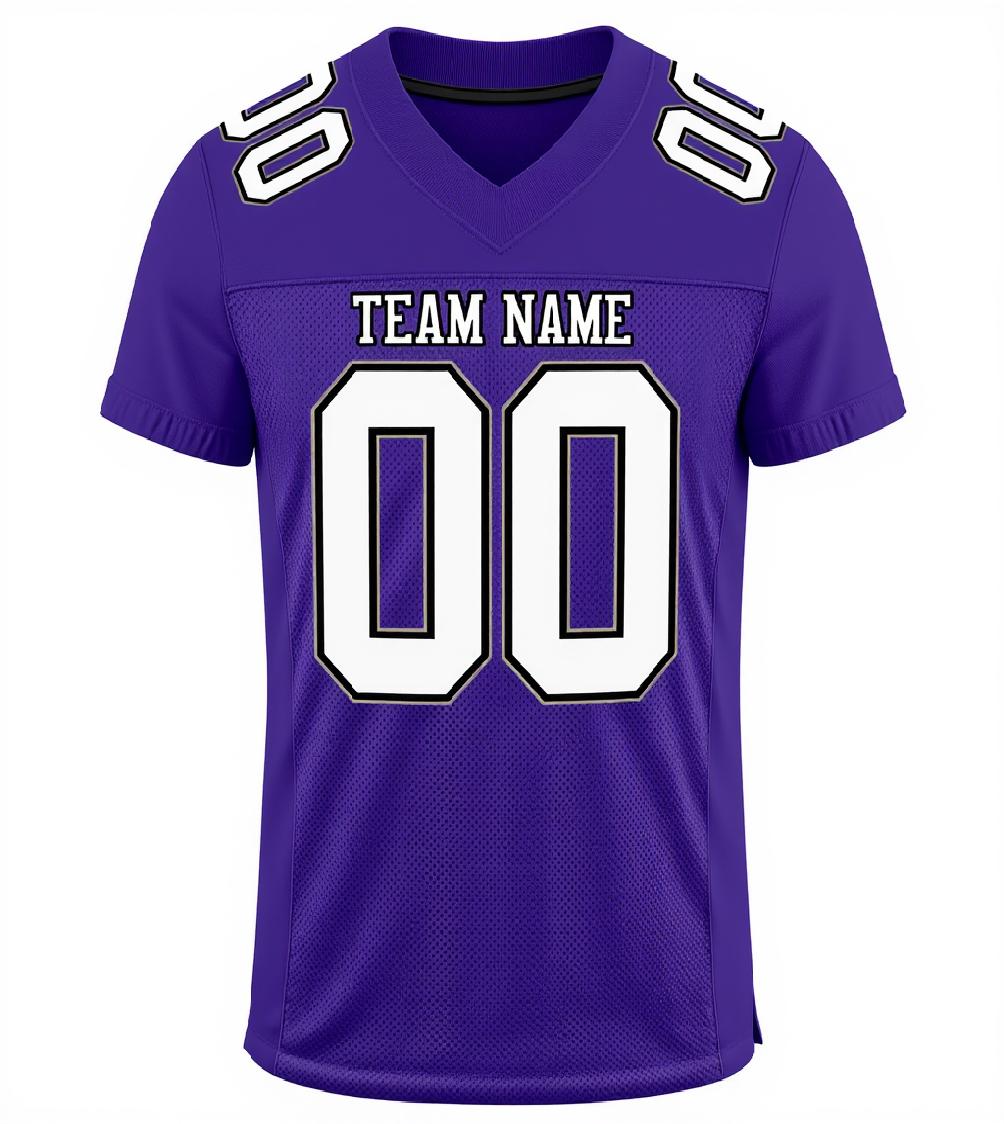 Custom Purple & White/Black Football Jersey