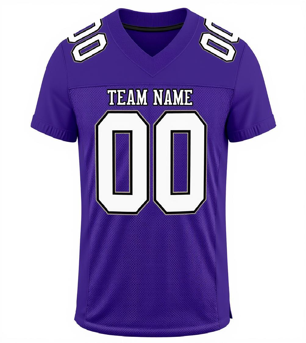 Custom Purple & White/Black Football Jersey