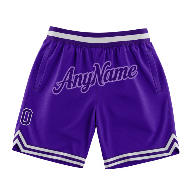 Custom Purple & White Throwback Shorts
