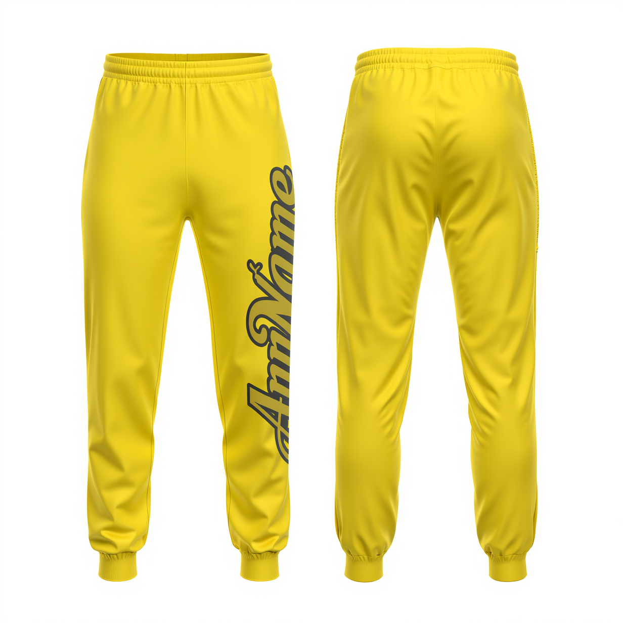 Custom Yellow & Brown/Black Fleece Jogger Sweatpants