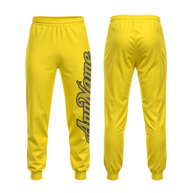 Custom Yellow & Brown/Black Fleece Jogger Sweatpants