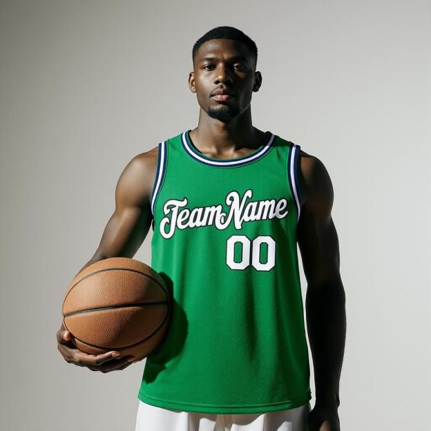 Custom Kelly Green & White/Black Basketball City Edition Jersey