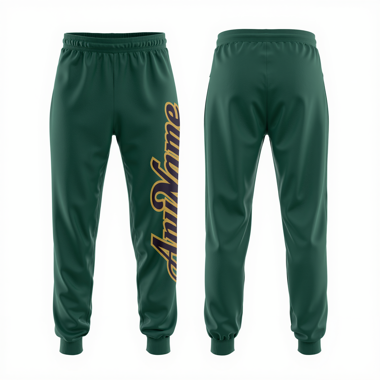 Custom Midnight Green & Black/Gold Fleece Jogger Sweatpants