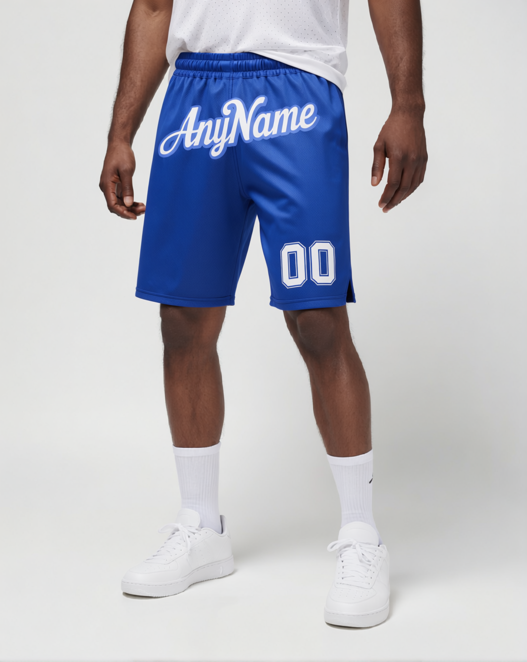 Custom Blue & White/Sky Blue Shorts