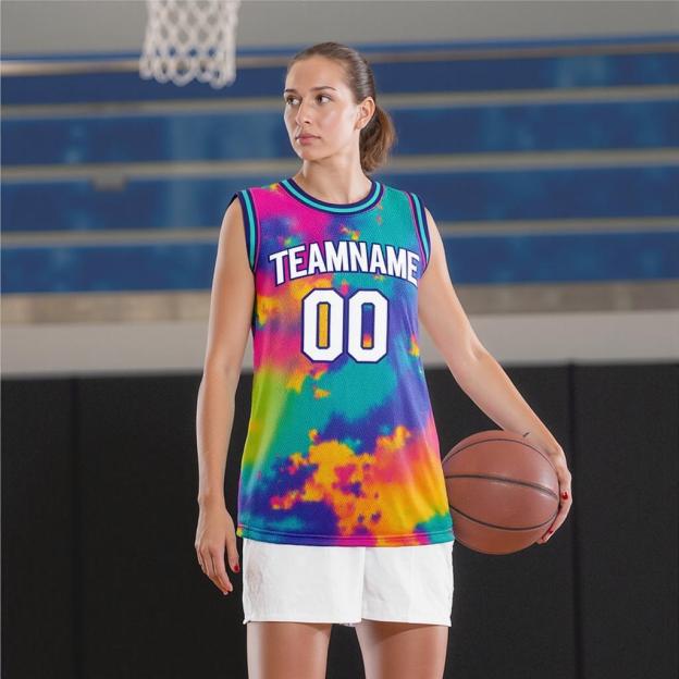 Custom Tie Dyes White & Purple Basketball City Edition Jersey