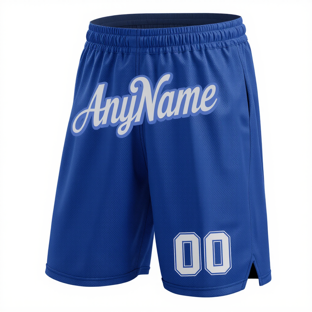 Custom Blue & White/Sky Blue Shorts