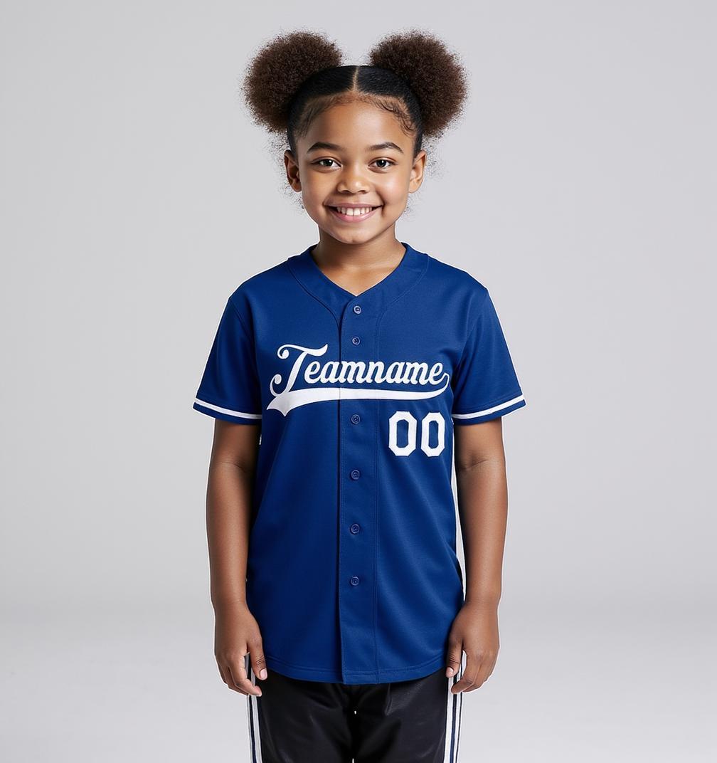 Custom Royal & Grey Baseball Jersey