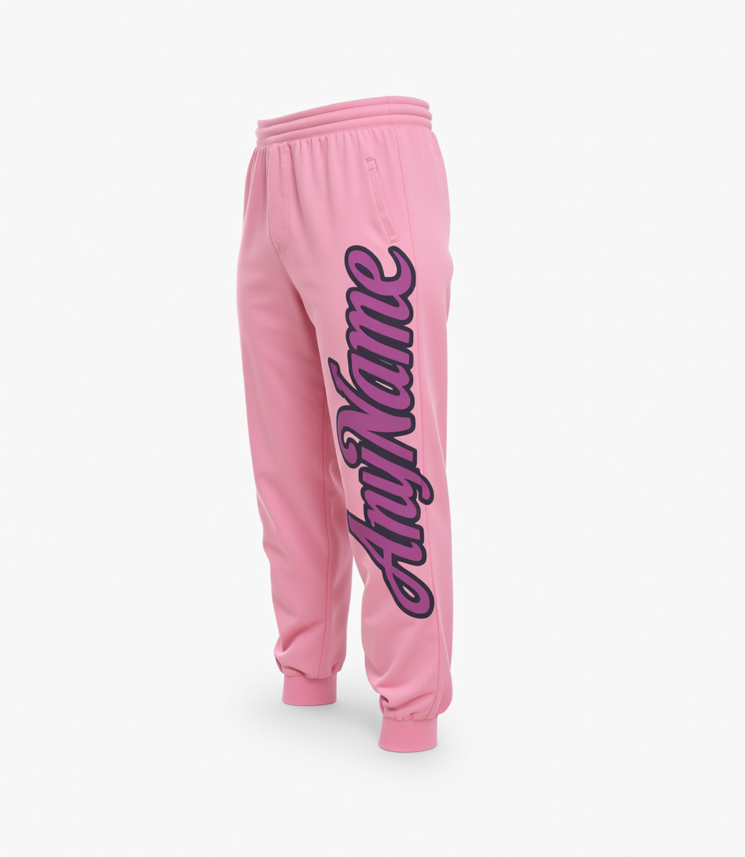 Custom Pink & Purple/Black Fleece Jogger Sweatpants