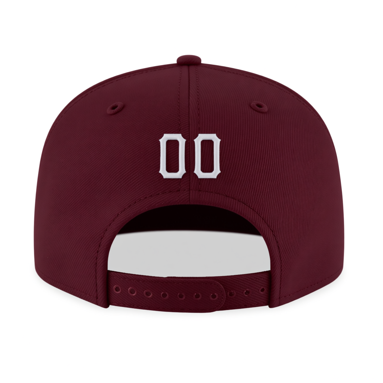 Custom Burgundy & Grey/White Stitched Adjustable Snapback Hat