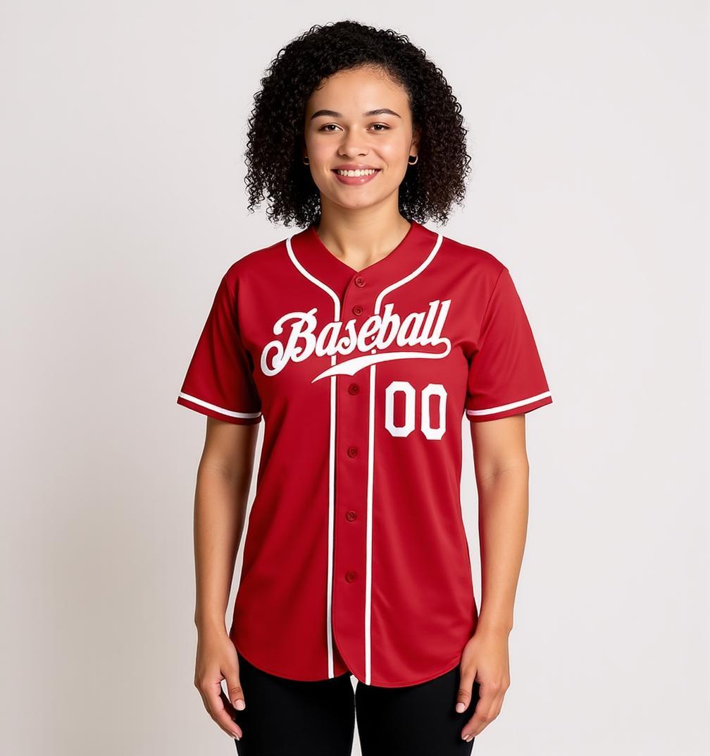 Custom Red & White Baseball Jersey