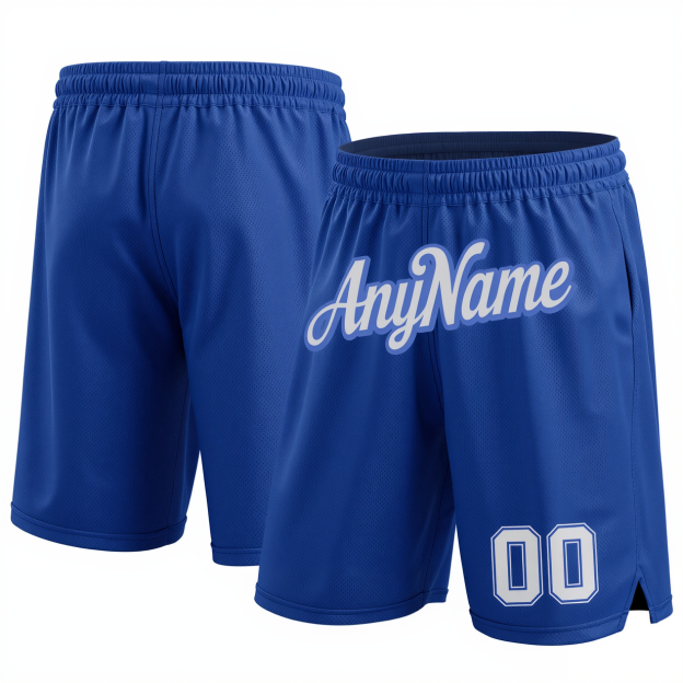 Custom Blue & White/Sky Blue Shorts